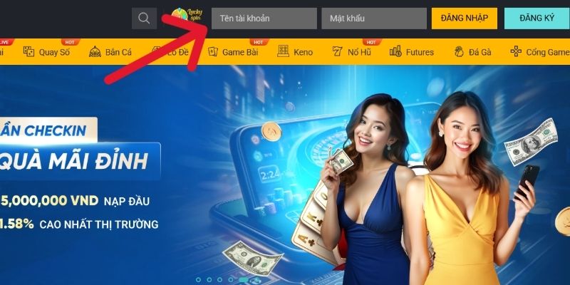 Đăng nhập FIVE88 trên website